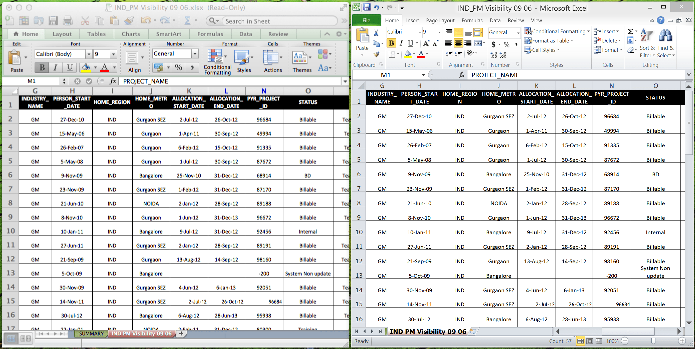 windows version of excel for mac